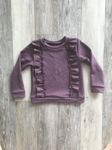 Bobbie Ruffle Sweatshirt in Purple