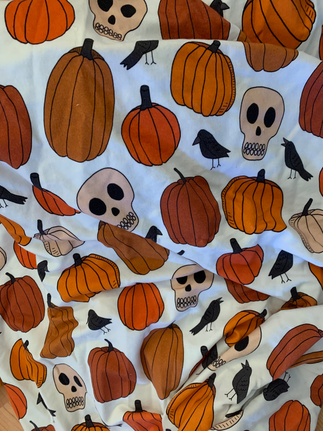 Hooded Top in Halloween Pumpkins and Skulls